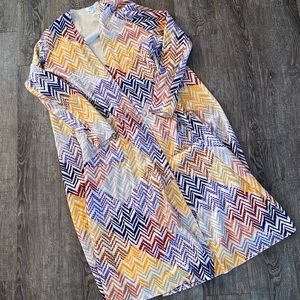 Purple/Yellow/Red Patterned LulaRoe Sarah Cardigan